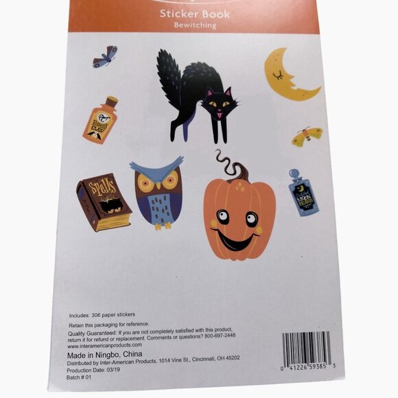 Holiday Home Bewitching Sticker Book Halloween Party 305 Count - Picture 6 of 9